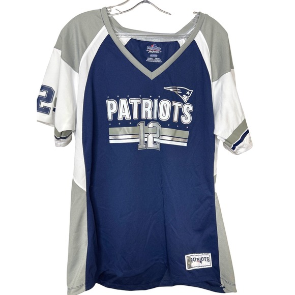 Majestic Fan Fashion Tops - New England Patriots Tom Brady 12 Majestic Fan Women XXL(XL) rhinestone Jersey